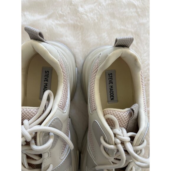 Steve Madden PLIMM Chunky Sneaker, Size 10M –Beige, mesh, PU Leather, New no box - Picture 8 of 10